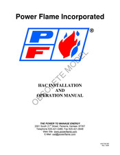 Power Flame HAC4C-GO5 Installation And Operation Manual