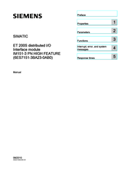 Siemens SIMATIC ET 200S M151-3 PN Manual
