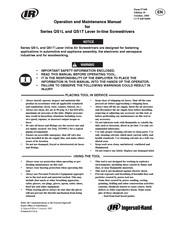 Ingersoll-Rand QS1T Series Operation And Maintenance Manual