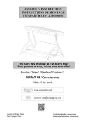 Sunjoy A215000103 Assembly Instruction Manual