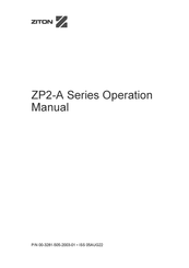 Ziton ZP2-AF2-FB-PRT-P Operation Manual