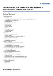 schmersal AZM300Z-I2-ST-SD2P-DU Instructions For Operation Manual