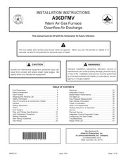 Lennox A96DFMV Installation Instructions Manual