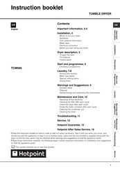 Hotpoint TCM585 Instruction Manual