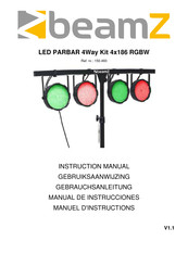 Beamz LED PARBAR 4Way Kit 18x1W RGB LEDS DMX Instruction Manual