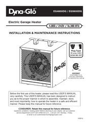 Dyna-Glo EG5600DG Installation & Maintenance Instructions Manual