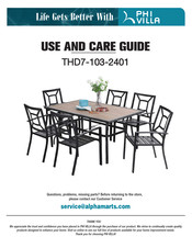 PHI VILLA THD7-103-2401 Use And Care Manual