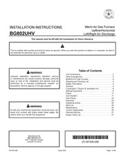 Blueridge BG802UH070AV12 Installation Instructions Manual