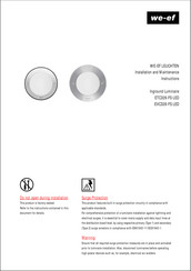 WE-EF EVC329-FS LED Installation And Maintenance Instructions Manual