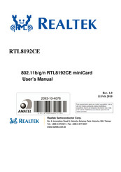 Realtek RTL8192CE User Manual