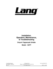 Lang 160TT Installation, Operation, Maintenance, & Troubleshooting