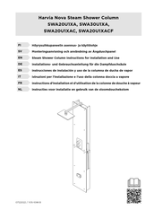 Harvia SWA20U1XACF Instructions For Installation And Use Manual