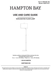 Hampton Bay WARLINGTON HDP15137 Use And Care Manual