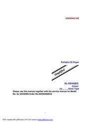 Panasonic SL-SX450EE Manual