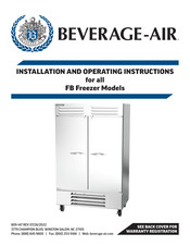 Beverage-Air FB Series Installation And Operating Instructions Manual