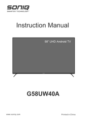 SONIQ G58UW40A Instruction Manual