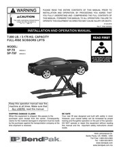 BendPak SP-7XF Installation And Operation Manual