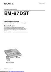 Sony BM -87DST Operating Instructions Manual