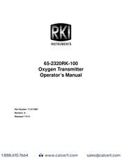 RKI Instruments 65-2320RK-100 Operator's Manual