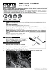 Sealey VS0216 Quick Start Manual