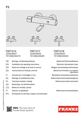 Franke F5E-Therm F5ET1018 Installation And Operating Instructions Manual