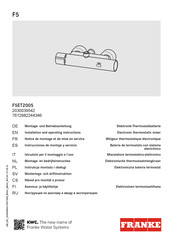 Franke F5E-Therm F5ET2005 Installation And Operating Instructions Manual