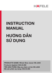 Hafele HS-J42X Instruction Manual