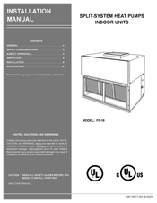 Unitary products group FF-10 Installation Manual