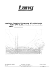 Lang 2F11-CLS-L Installation, Operation, Maintenance, & Troubleshooting