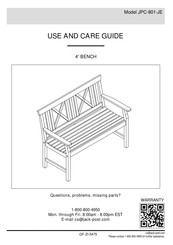 Jack-Post JPC-801-JE Use And Care Manual