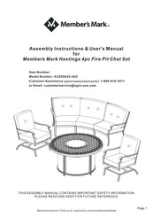 Members Mark Hastings ACE00422-4SC Assembly Instructions Manual