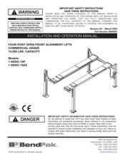 BendPak 5175152 Installation And Operation Manual