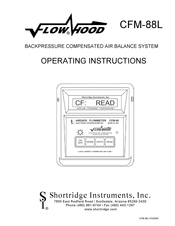 Shortridge Instruments FLOWHOOD AIRDATA CFM-88 Operating Instructions Manual