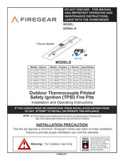 Firegear LOF-7208FTTPSI-N Installation And Operating Instructions Manual