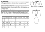 Safavieh Lighting TBL4436A Quick Start Manual