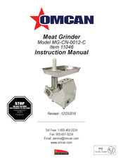 Omcan MG-CN-0012-C Instruction Manual