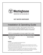 Westinghouse WH-1500 Installation & Operating Manual