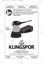 KLINGSPOR 1893DVS Operating Instructions Manual