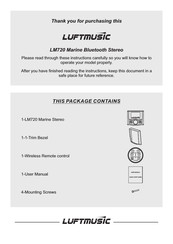 LUFTMUSIC LM720 Quick Start Manual