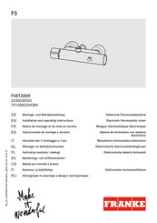 Franke F5 F5ET2009 Installation And Operating Instructions Manual