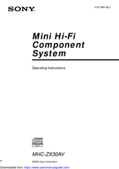 Sony MHC-ZX30AV Operating Instructions Manual