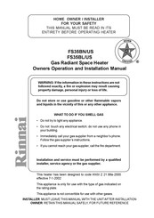 Rinnai FS35BL/US Owner's Operation And Installation Manual