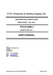 PTC PTC-0110BA-1 User Manual