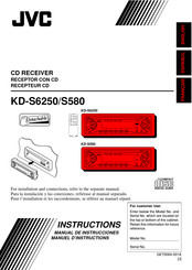 JVC KD-S580 Instructions Manual