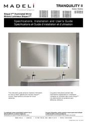 Madeli Slique II TRANQUILITY II Specifications, Installation And User’s Manual