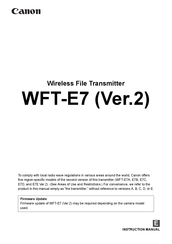 Canon WFT-E7ii Instruction Manual