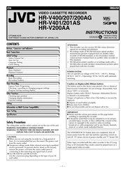 JVC HR-V207AG Instructions Manual