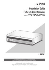 i-PRO WJ-NX200K/G Installation Manual