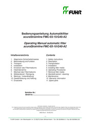 FUHR acuraStrainline FMC-03-10/G40-A2 Operating Manual