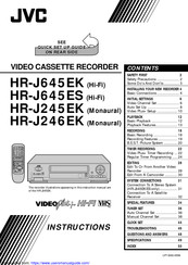 JVC HR-J645EK Manual
